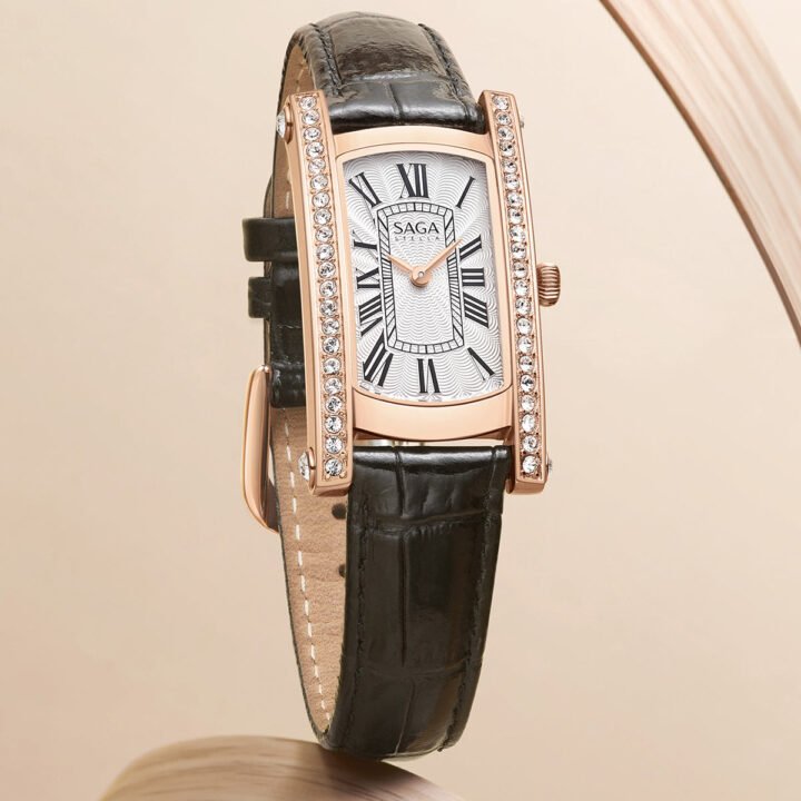 Classic Square Crystal Watch Black