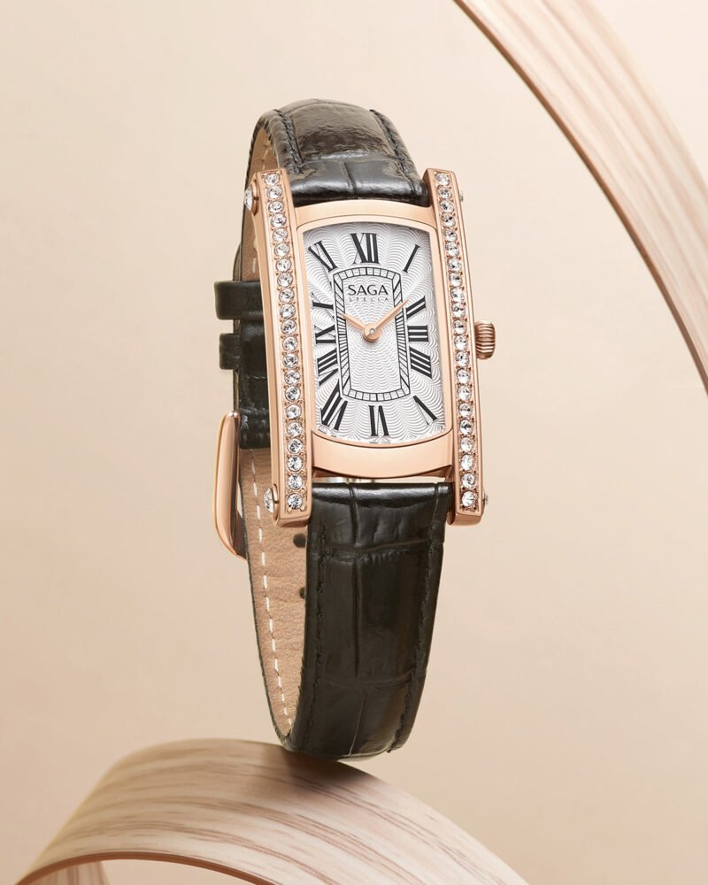 Classic Square Crystal Watch Black