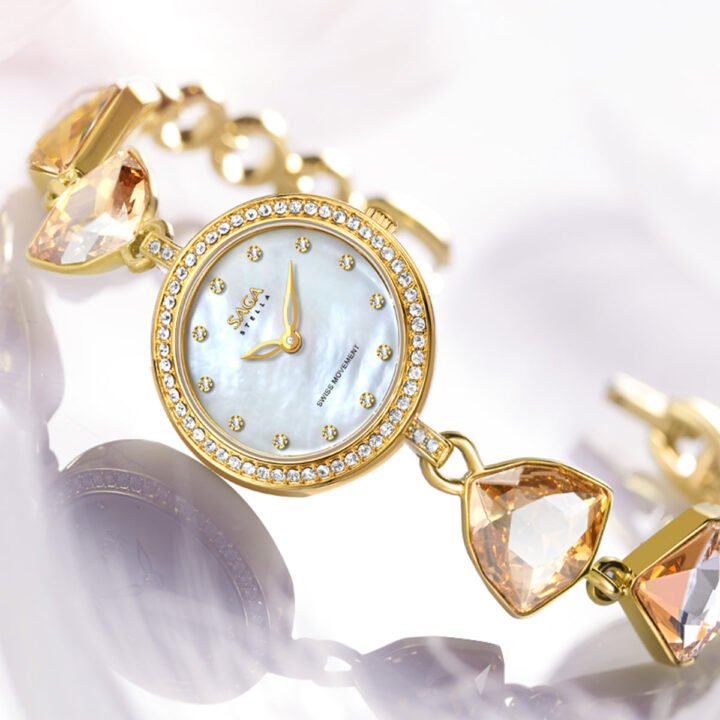 Change Crystal Bracelet Watch — Gold / Mother of Pearl