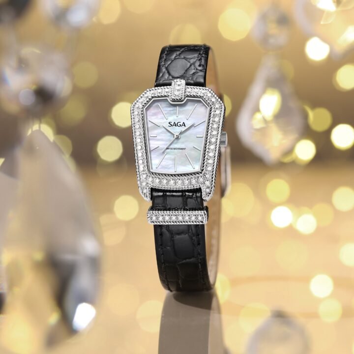 Downtown Night Ladies Quartz Watch with Zircon Accents