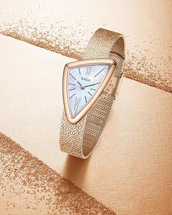 Sailboat Quartz Watch Triangular Case - Rose Gold