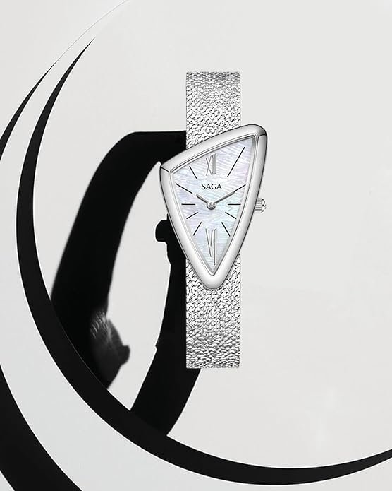 Sailboat Quartz Watch Triangular Case - Silver