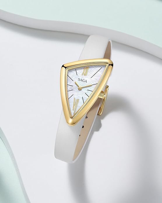 Sailboat Quartz Watch Triangular Cass - Gold/White