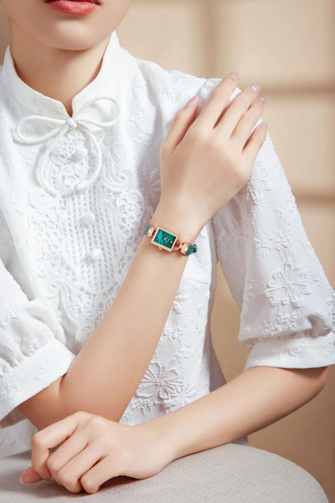 SAGA Stella MOP Diamond Watch – Rose Gold & Emerald Green – SAGA watch at Wristorie SAGA Stella MOP Diamond Watch – Rose Gold & Emerald Green – SAGA watch at Wristorie