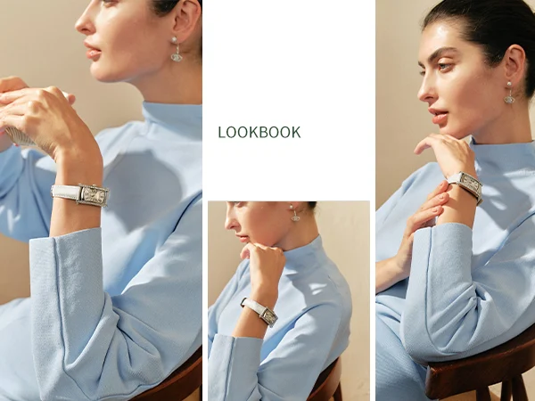 Classic Square Crystal Watch Silver White - Image 6 Classic Square Crystal Watch Silver White - Image 6