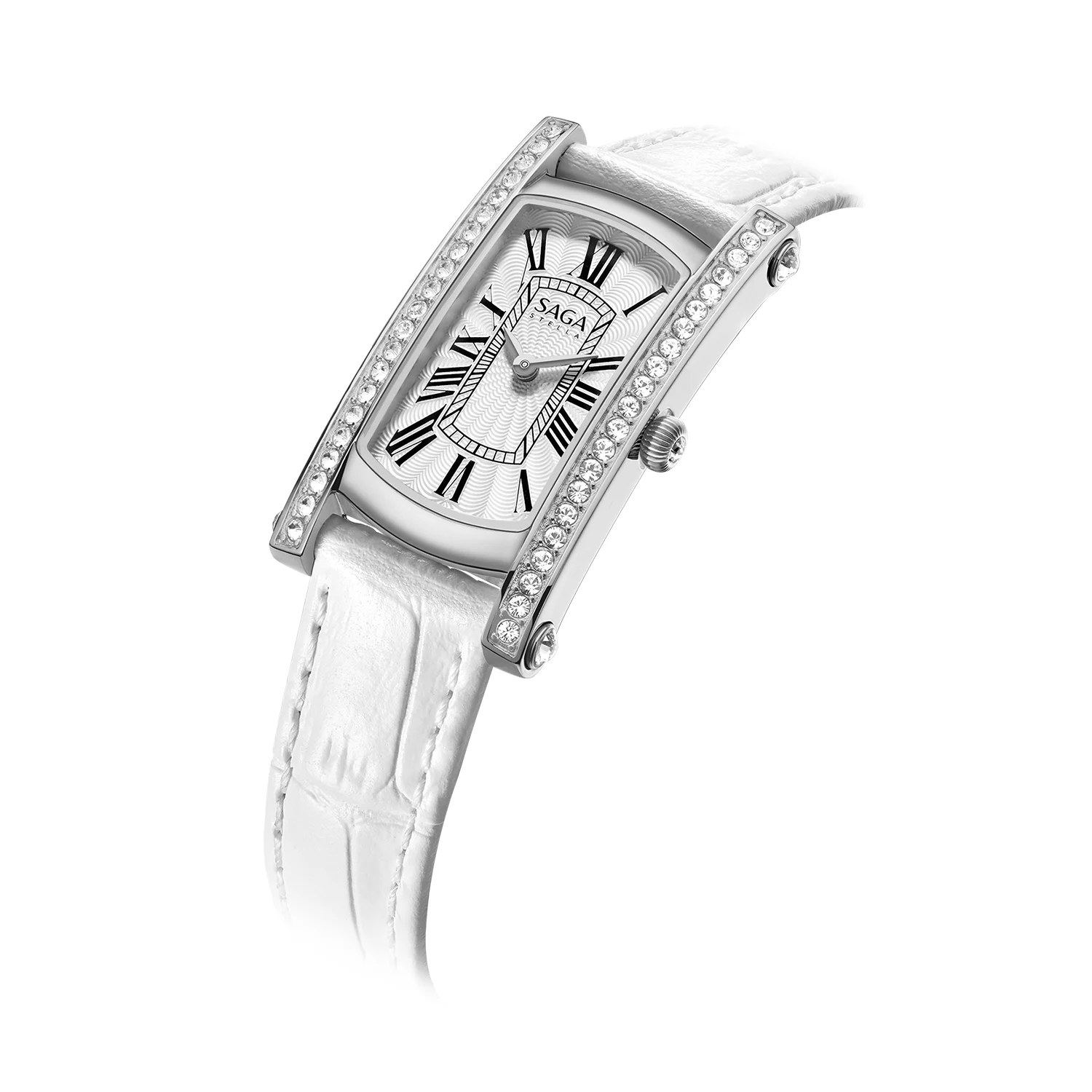 Classic Square Crystal Watch Silver White - Image 2 Classic Square Crystal Watch Silver White - Image 2